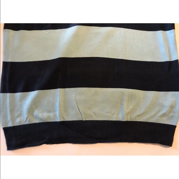 Old Navy Men’s Knit Vest Blue Wide Stripe M Cotton - Picture 3 of 10